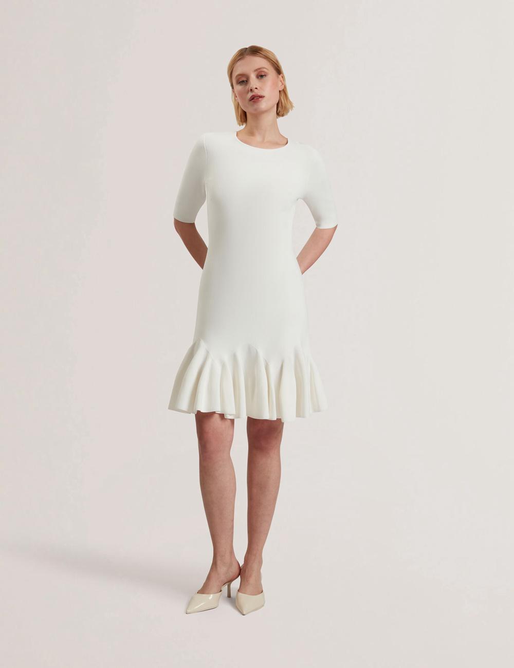 Ted Baker ALZANN Women Mini Dresses Ivory | Malaysia  5279-LEOJX
