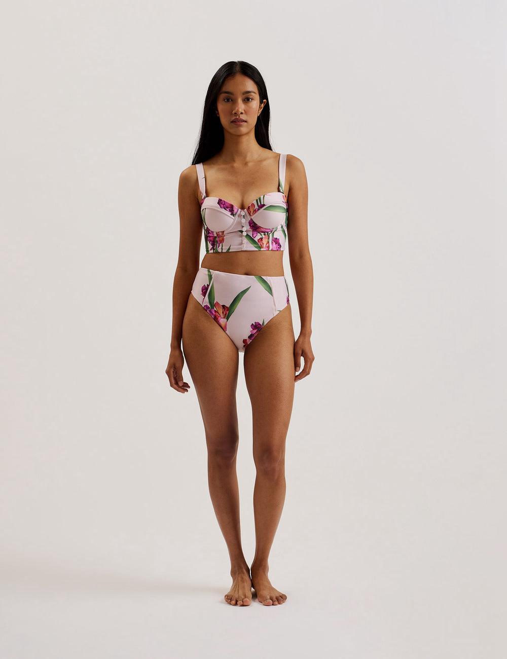 Ted Baker AVELEA - Floral Print High Waisted Women Bikini Bottoms Pink | Malaysia  7531-EFDHL