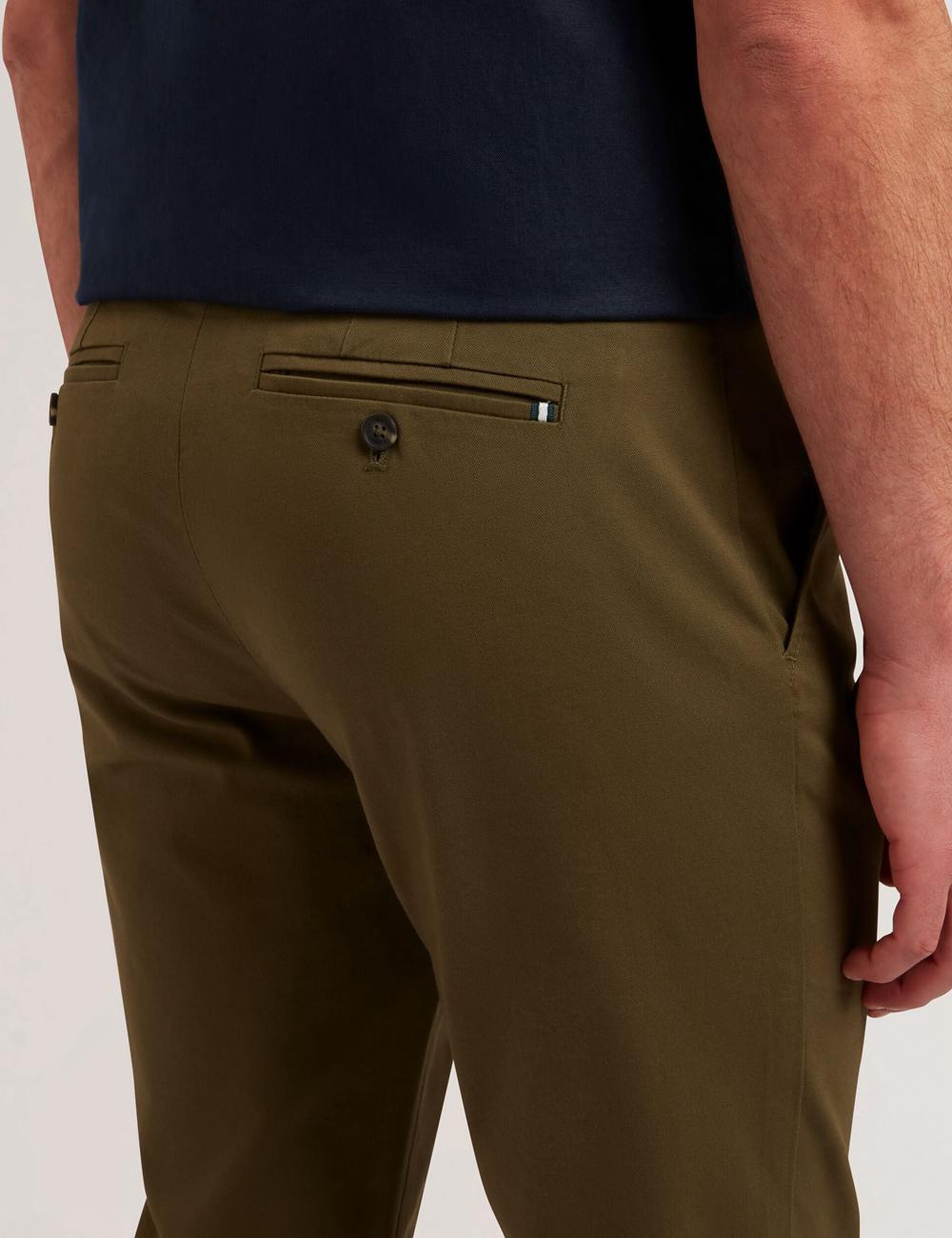 Ted Baker BATFORD - Slim Fit Cotton Blend Chinos Men Trousers Khaki | Malaysia  1590-TCOEL