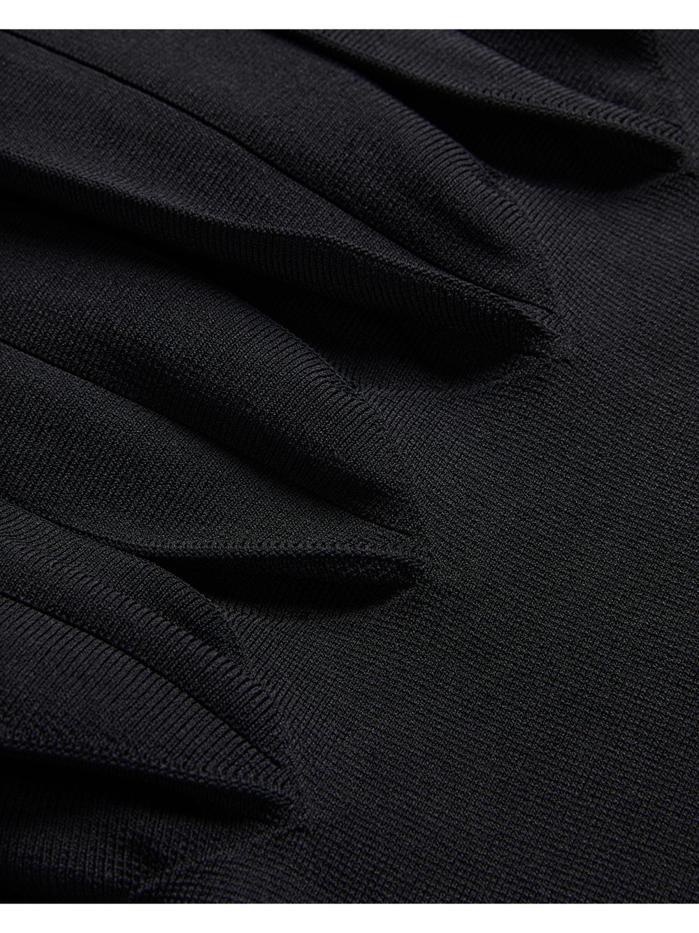 Ted Baker CANDDY - Pleated Hem Bodycon Knit Women Mini Dresses Black | Malaysia  7821-AFHDP