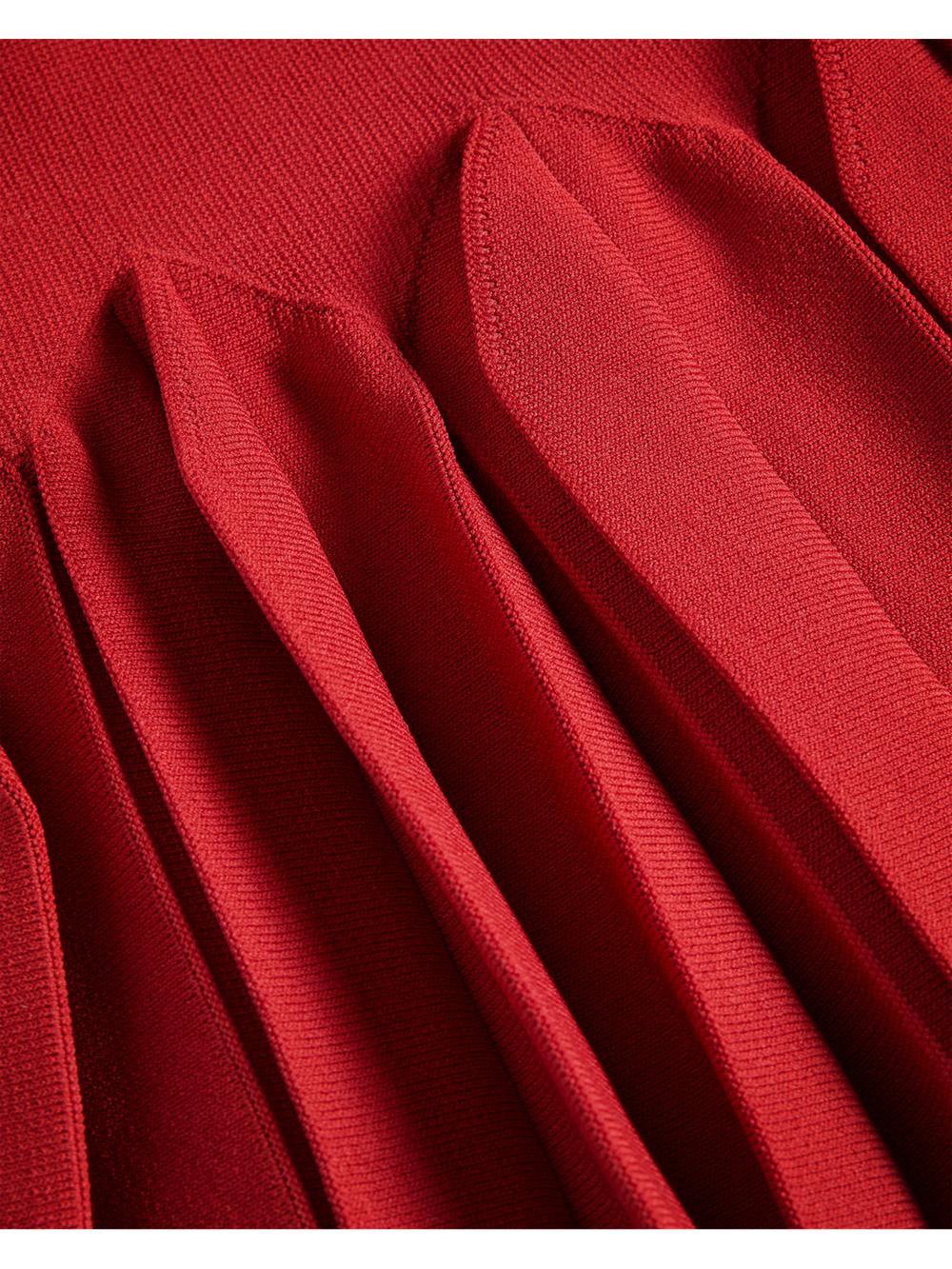 Ted Baker CANDDY - Pleated Hem Bodycon Knit Women Mini Dresses Red | Malaysia  7923-JODNR