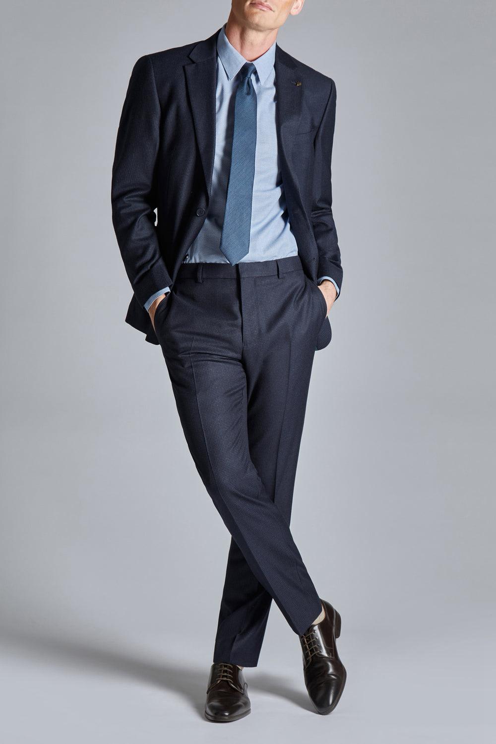 Ted Baker CANISTS - Grid Check Regular Fit Suit Men Trousers Navy | Malaysia  5781-QGSHR
