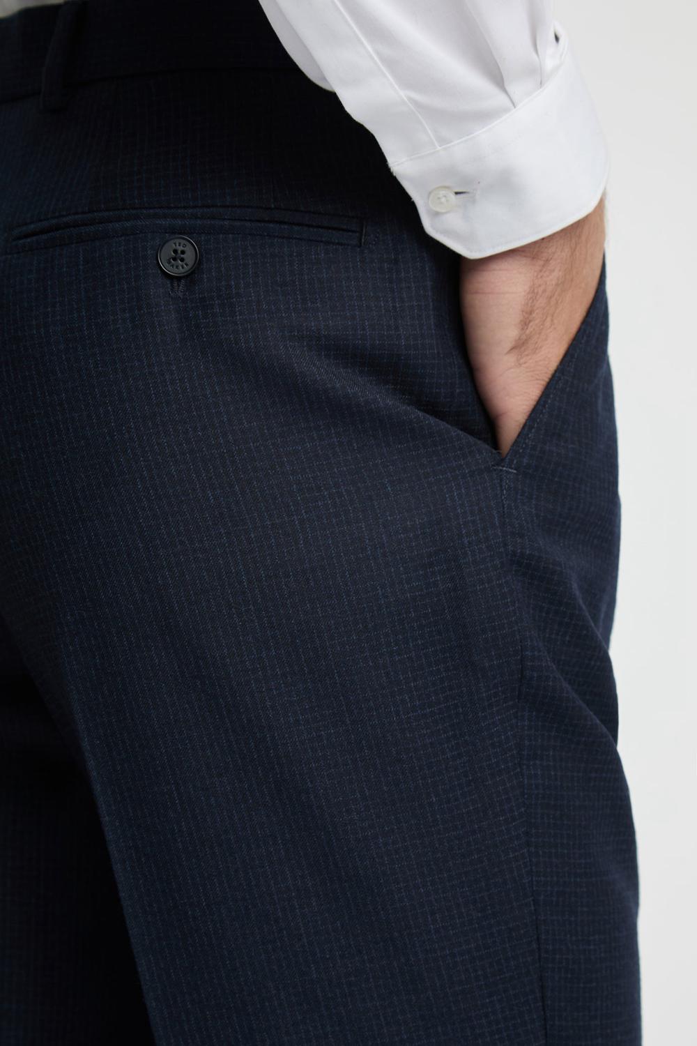 Ted Baker CANISTS - Grid Check Regular Fit Suit Men Trousers Navy | Malaysia  5781-QGSHR