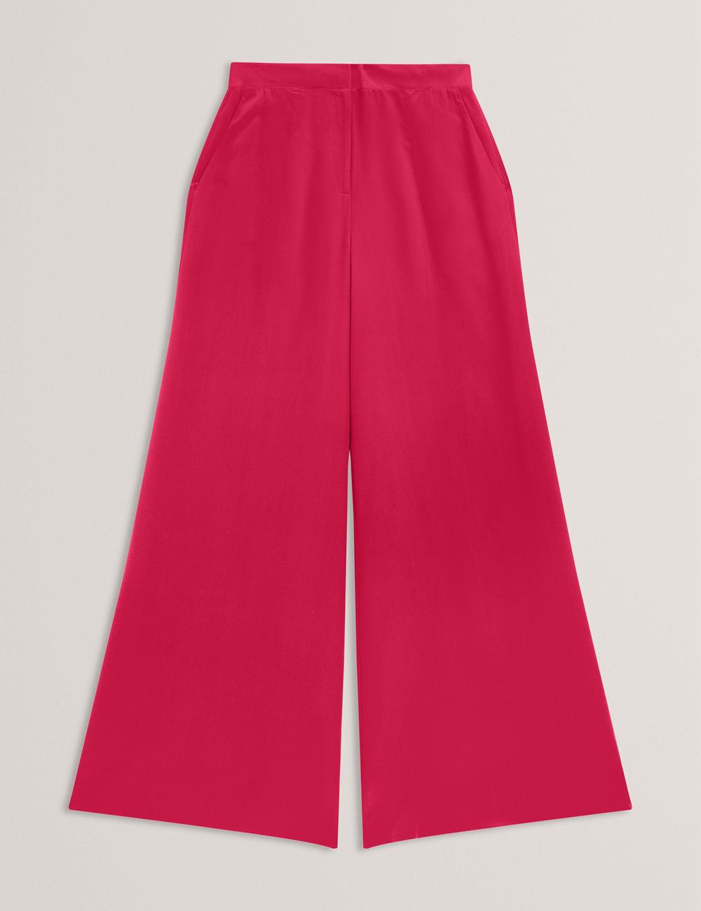 Ted Baker CARLOET - Silk Wide Leg Tailored Women Trousers Fuchsia | Malaysia  7086-ZHXRI