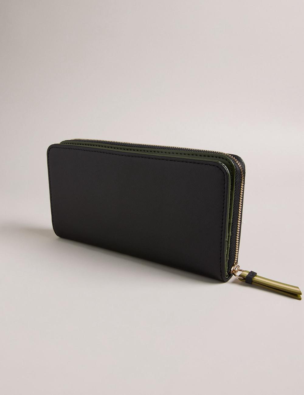 Ted Baker DARCIEA - Smooth Leather Zip Around Large Women Purses Black | Malaysia  9315-XSEFP