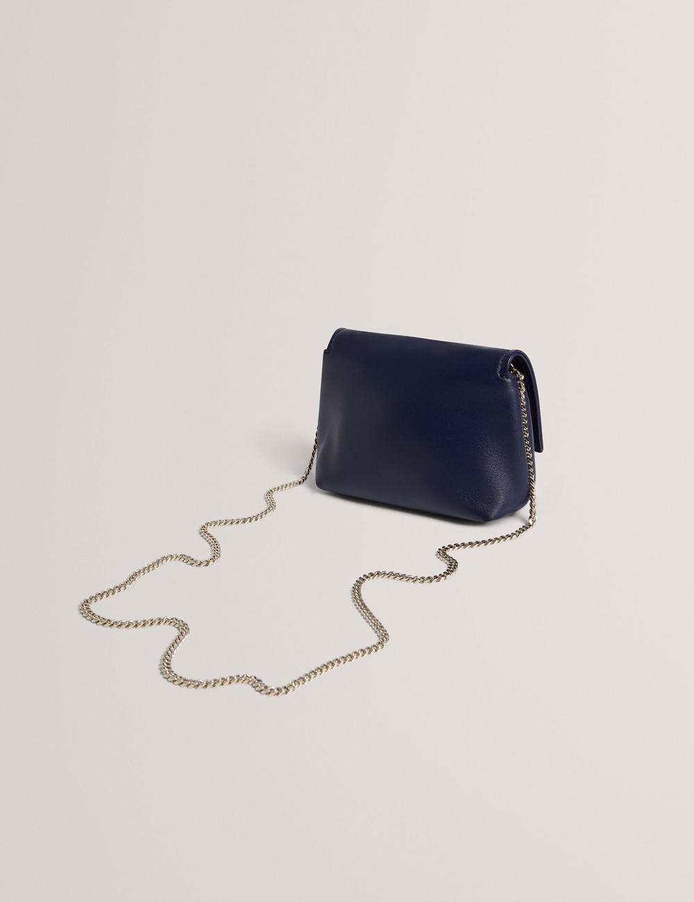 Ted Baker DEMNI - Mini Leather Fold Over Chain Women Crossbody Bags Navy | Malaysia  3294-XFNJK