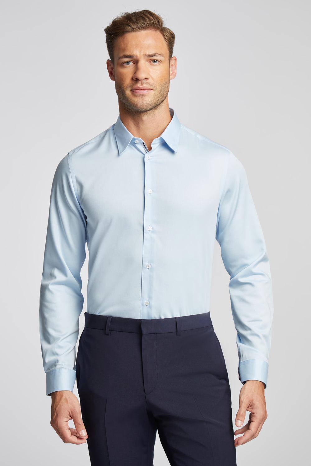 Ted Baker ISLA - Slim Fit Pure Cotton Men Formal Shirts Blue | Malaysia  8042-RYTFN