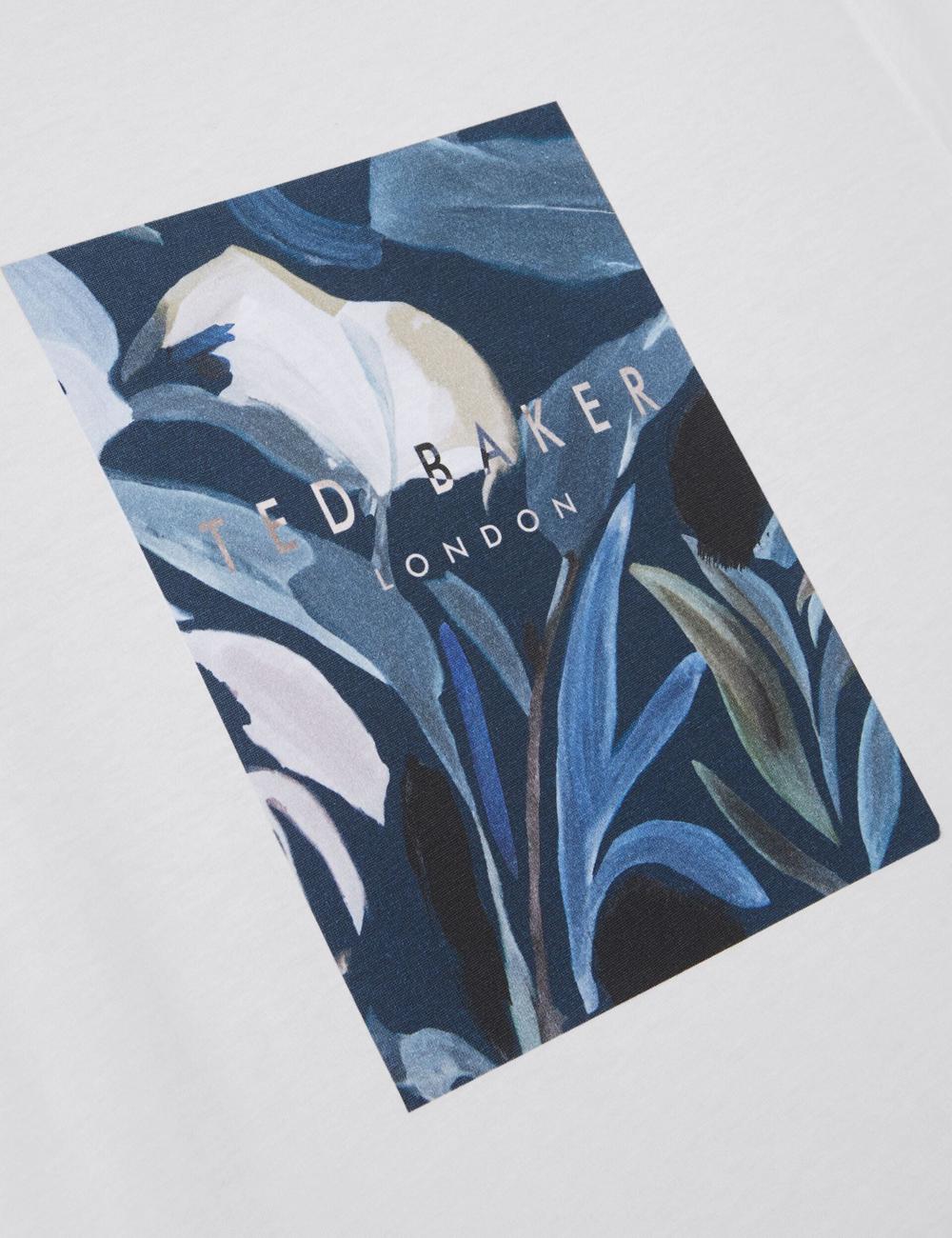 Ted Baker JUSTINO - Branded Box Print Graphic Cotton Men T-Shirts White | Malaysia  0842-HSRLN