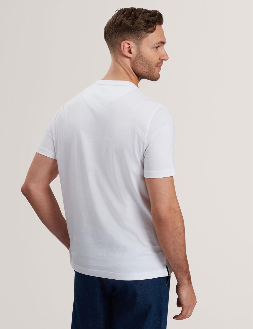Ted Baker JUSTINO - Branded Box Print Graphic Cotton Men T-Shirts White | Malaysia  0842-HSRLN