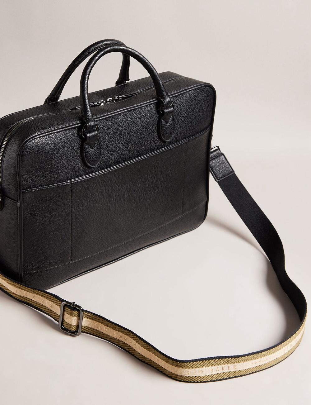 Ted Baker KADEN - Branded Webbing PU Leather Document Men Shoulder Bags Black | Malaysia  1624-NJAMR