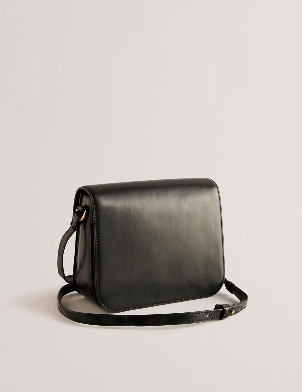 Ted Baker KKAYLI - Polished Leather Crossbody Satchel Women Satchel Bags Black | Malaysia  5640-EWNZV
