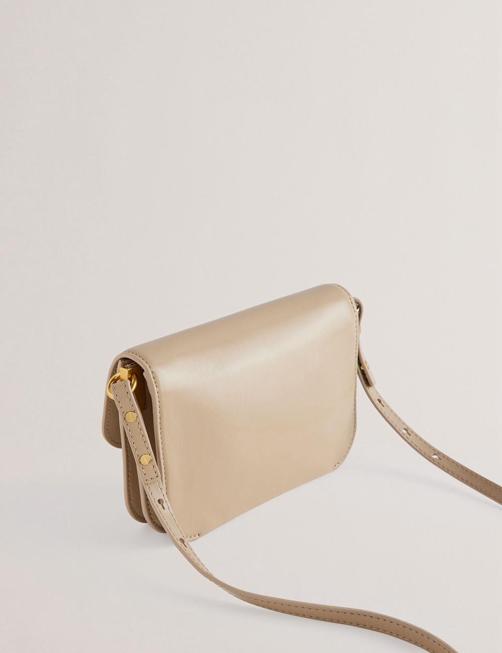 Ted Baker KKAYSA - Leather Twist Lock Small Women Crossbody Bags Taupe | Malaysia  0217-NFHZX