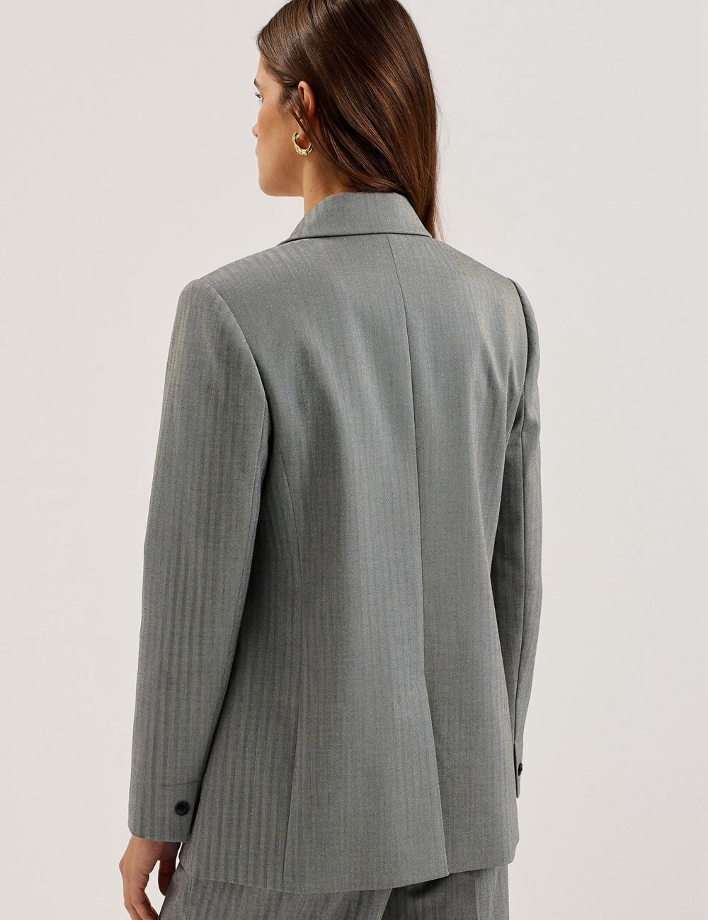 Ted Baker KOA - Oversized Herringbone Single Breasted Women Blazers Dk-Grey | Malaysia  1902-SHTBM