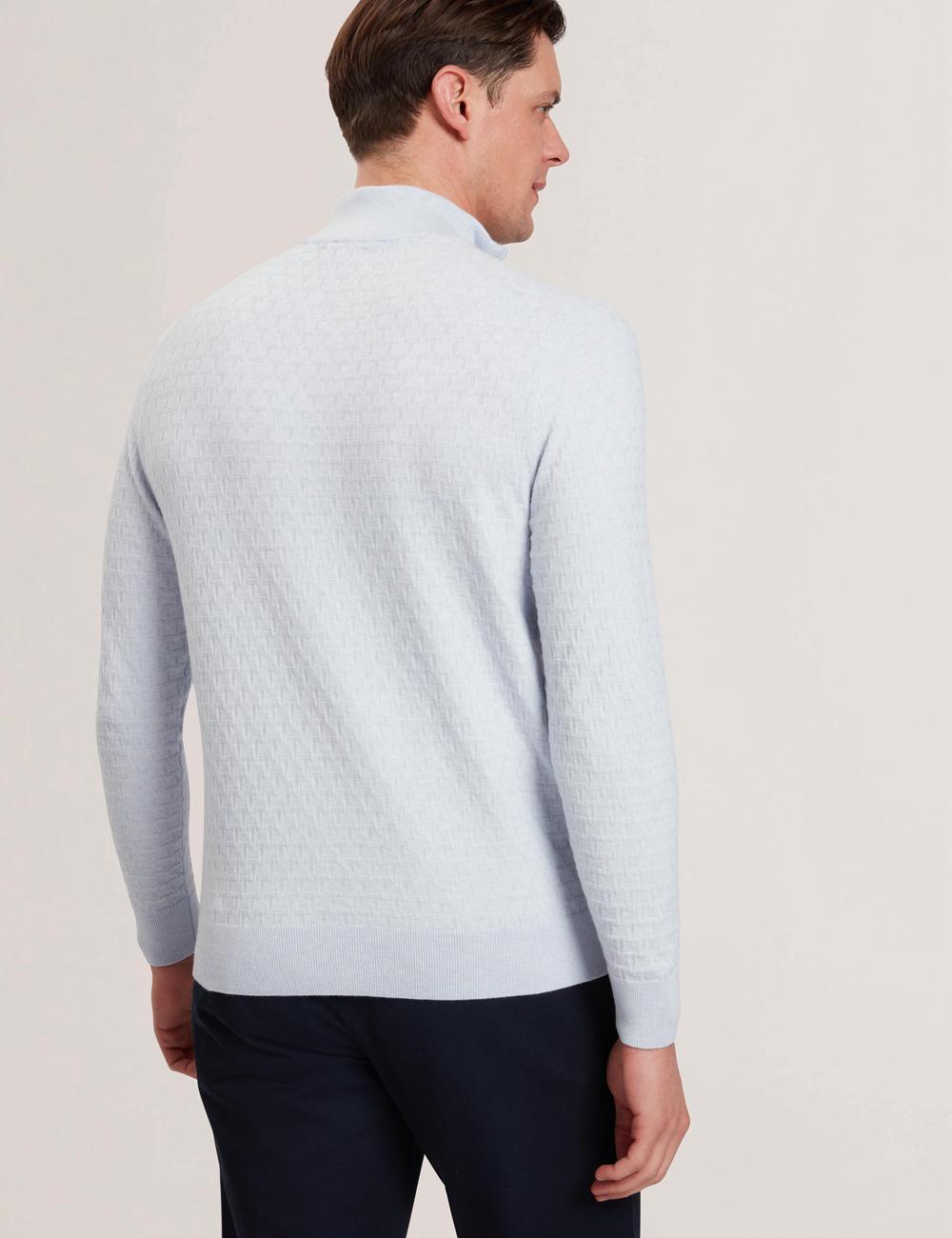 Ted Baker KURNLE - T Knit Half Zip Funnel Neck Men Jumpers Blue | Malaysia  9710-HQMEY