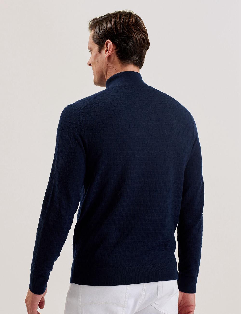Ted Baker KURNLE - T Knit Half Zip Funnel Neck Men Jumpers Navy | Malaysia  1958-FAUZJ