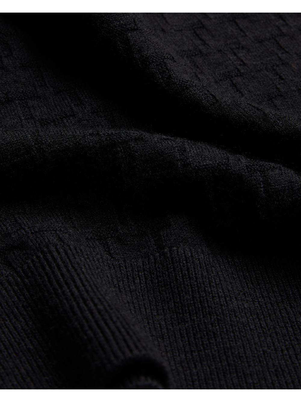 Ted Baker LOUNG - Textured T Knit Crew Neck Men Jumpers Black | Malaysia  9048-LZKQR