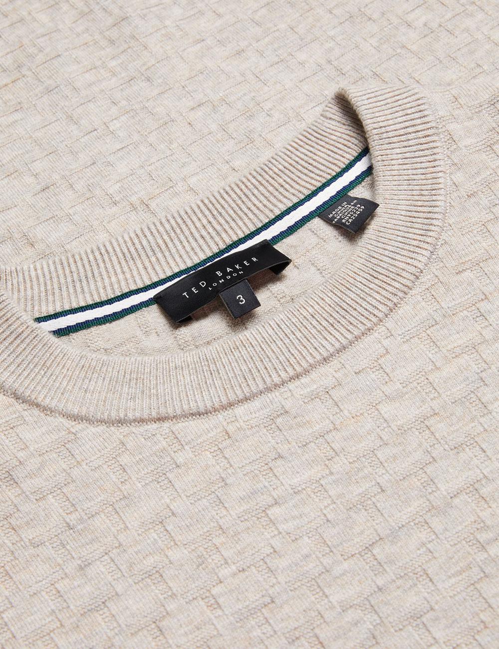 Ted Baker LOUNG - Textured T Knit Crew Neck Men Jumpers Taupe | Malaysia  2948-YNLWA