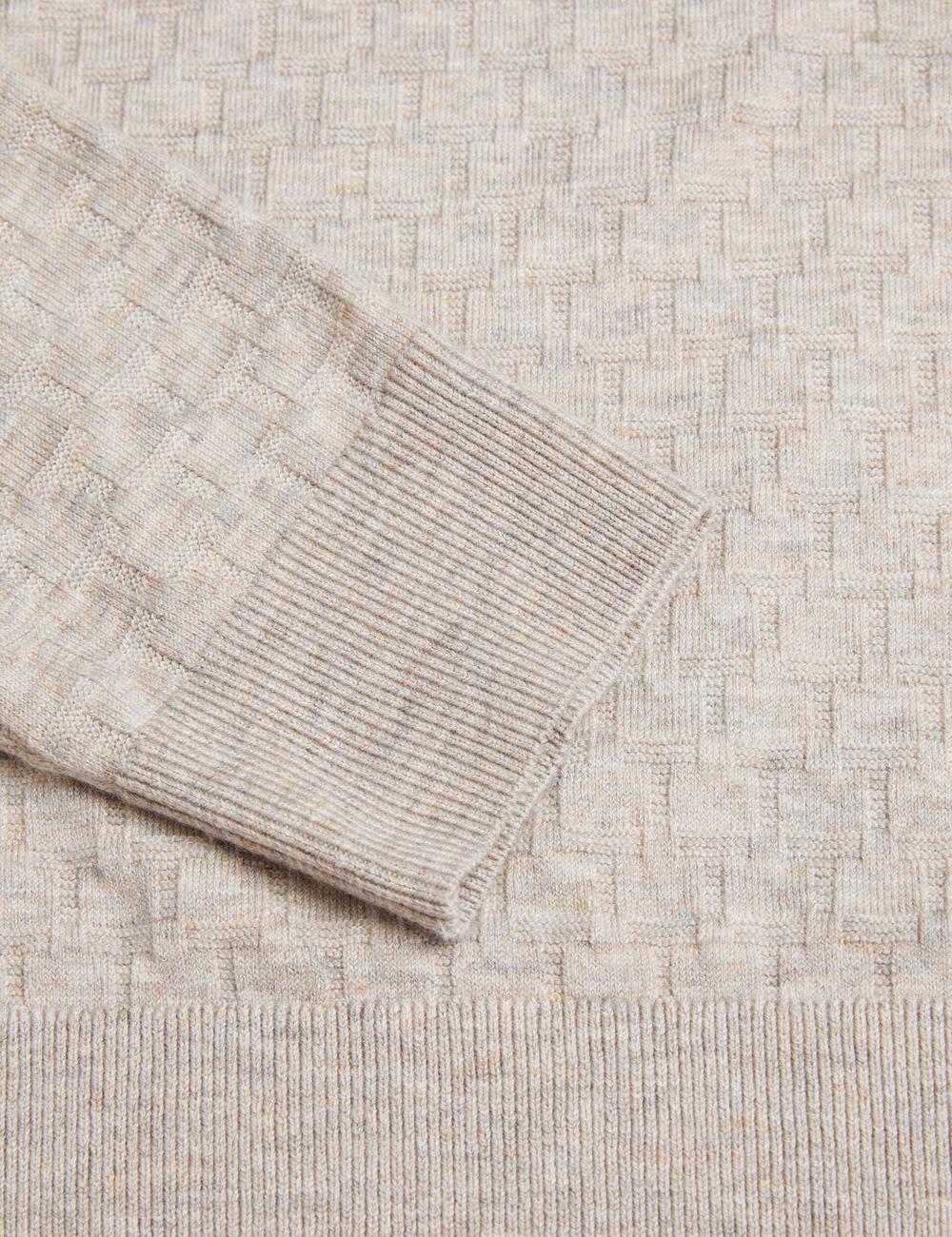 Ted Baker LOUNG - Textured T Knit Crew Neck Men Jumpers Taupe | Malaysia  2948-YNLWA