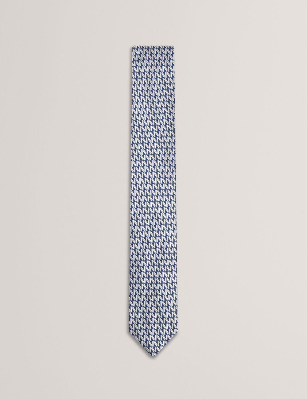 Ted Baker MILAK - Geometric Pattern Silk Men Ties Navy | Malaysia  0129-SWUZO