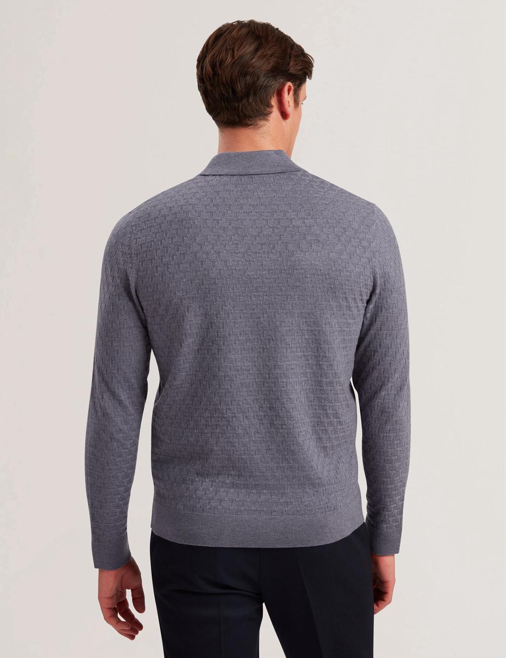 Ted Baker MORAR - T Knit Long Sleeve Top Men Jumpers Mid-Blue | Malaysia  3805-JISNM