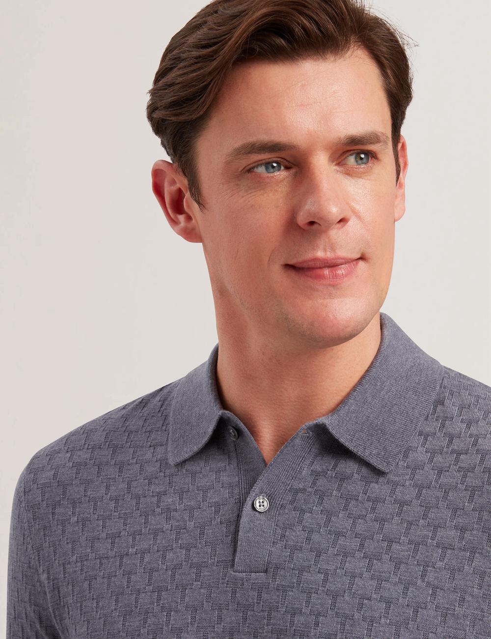 Ted Baker MORAR - T Knit Long Sleeve Top Men Jumpers Mid-Blue | Malaysia  3805-JISNM