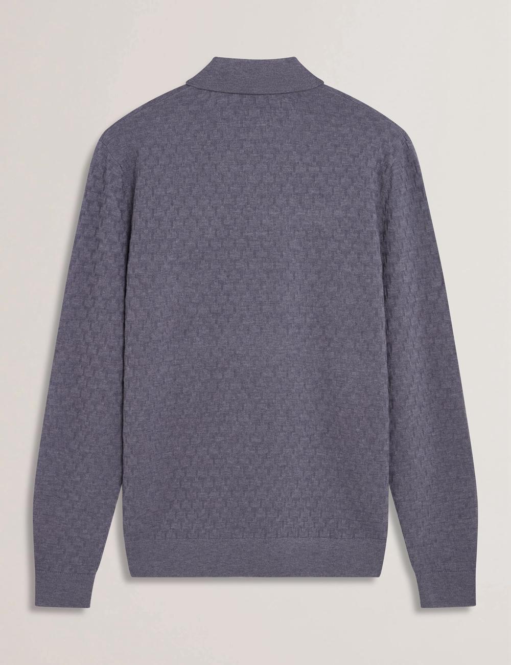 Ted Baker MORAR - T Knit Long Sleeve Top Men Jumpers Mid-Blue | Malaysia  3805-JISNM