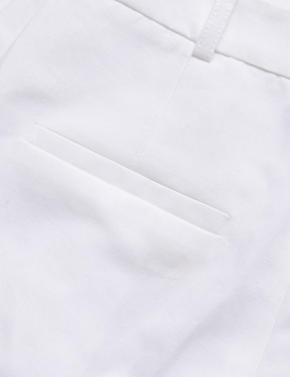 Ted Baker MUSUBT - Linen Cotton High Waisted Tailored Women Trousers White | Malaysia  0412-GAZVR
