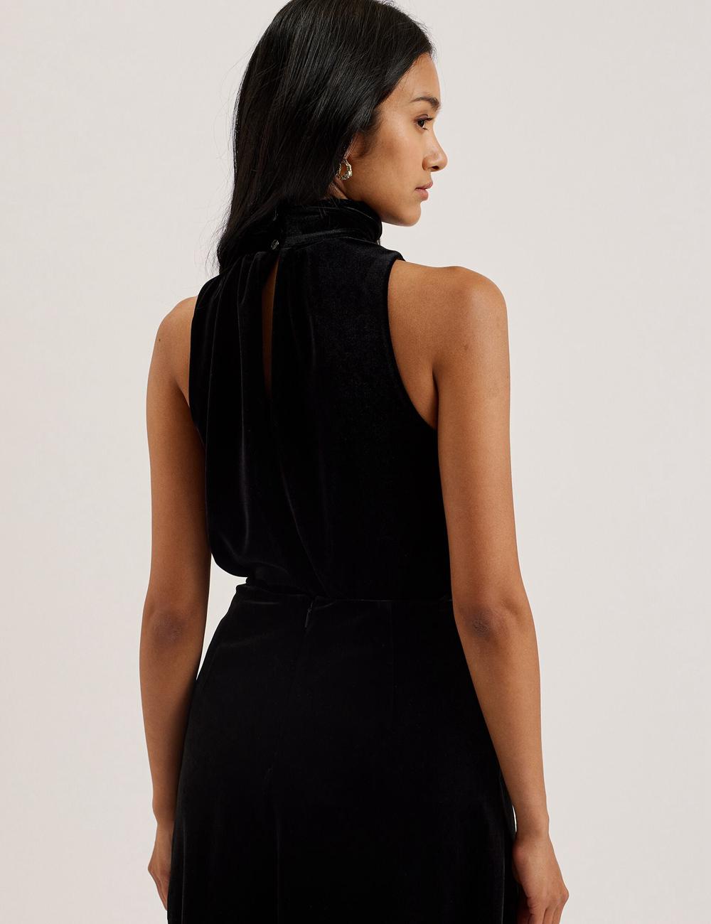 Ted Baker NALIAS - Velvet High Cowl Neck Sleeveless Women Tank Tops Black | Malaysia  8326-BVLXM