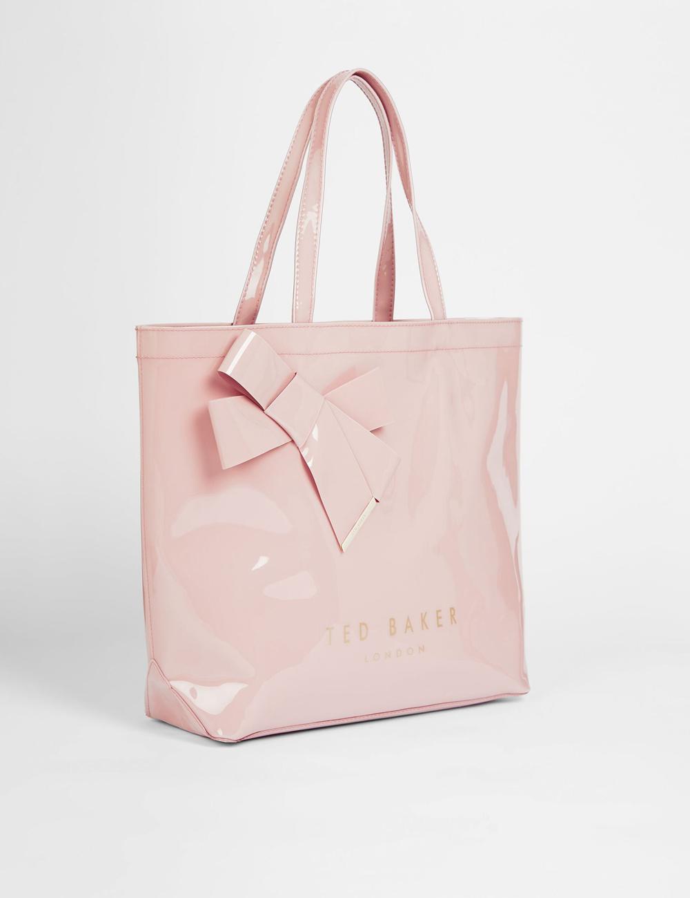 Ted Baker NICON - Knot Bow Vinyl Icon Women Tote Bags Pink | Malaysia  7561-RMKYO