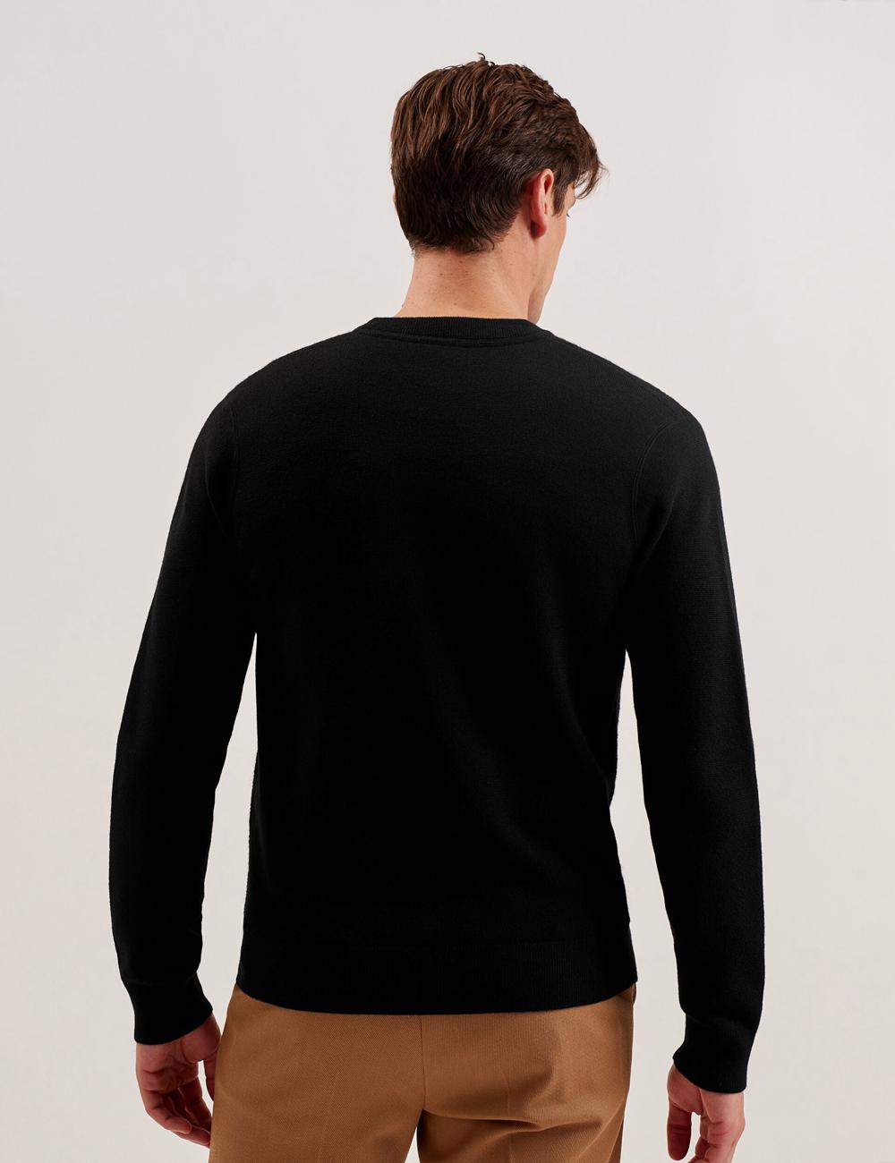Ted Baker OLMSTE - Boucle Wool Blend Crew Neck Men Jumpers Black | Malaysia  9435-COLZM