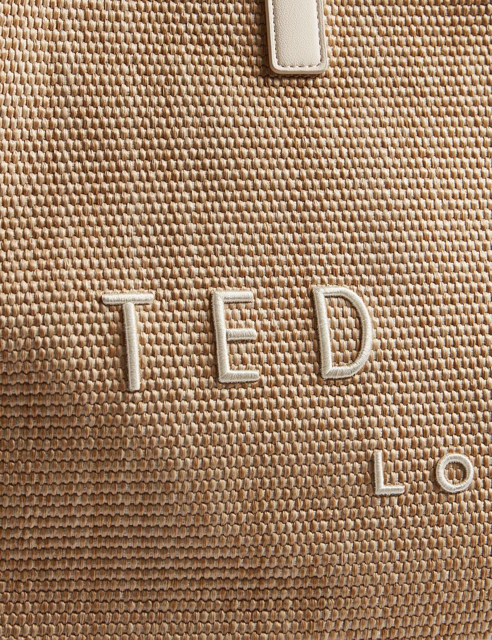 Ted Baker PALLMER - Faux Raffia PU Trim Large Women Tote Bags Ecru | Malaysia  4109-OFZEY