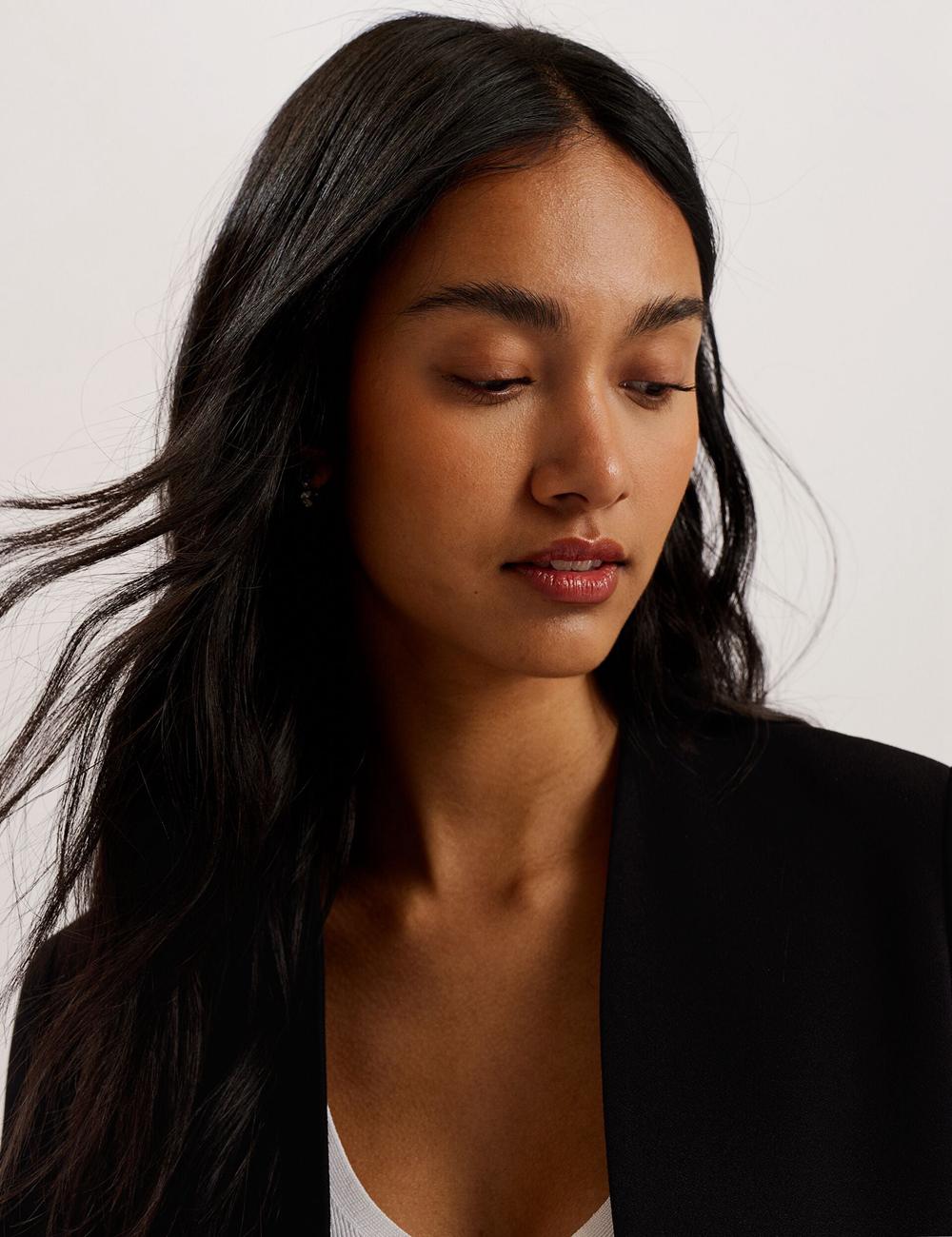 Ted Baker POPSY - 3/4 Sleeve Crop Women Blazers Black | Malaysia  1650-EPLSR