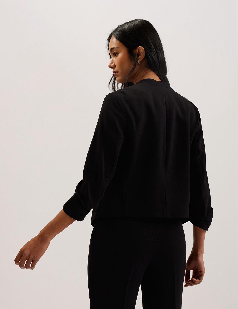 Ted Baker POPSY - 3/4 Sleeve Crop Women Blazers Black | Malaysia  1650-EPLSR