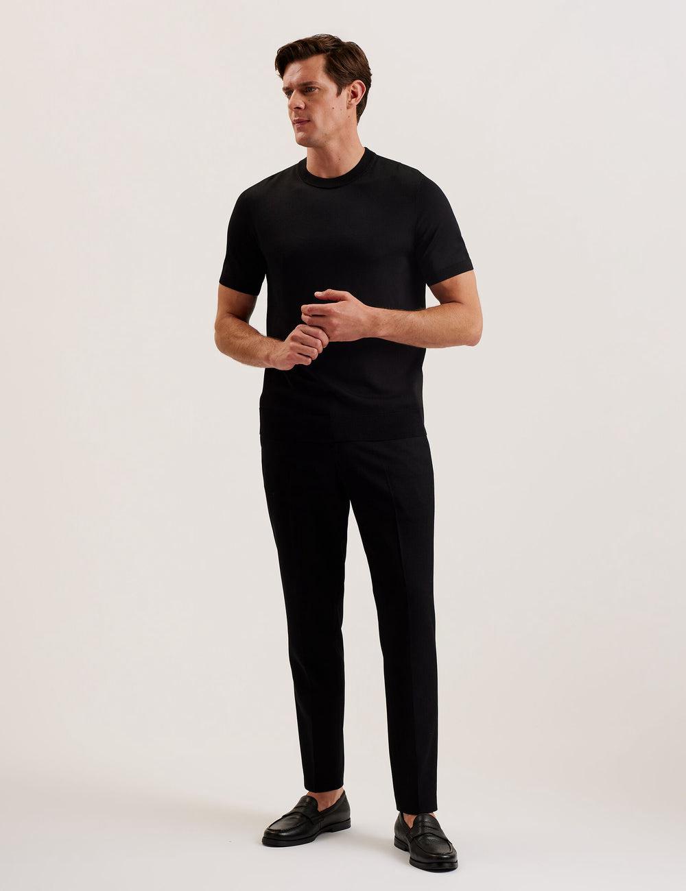 Ted Baker REYON - Rayon Crew Neck Short Sleeve Men T-Shirts Black | Malaysia  6038-IQECT