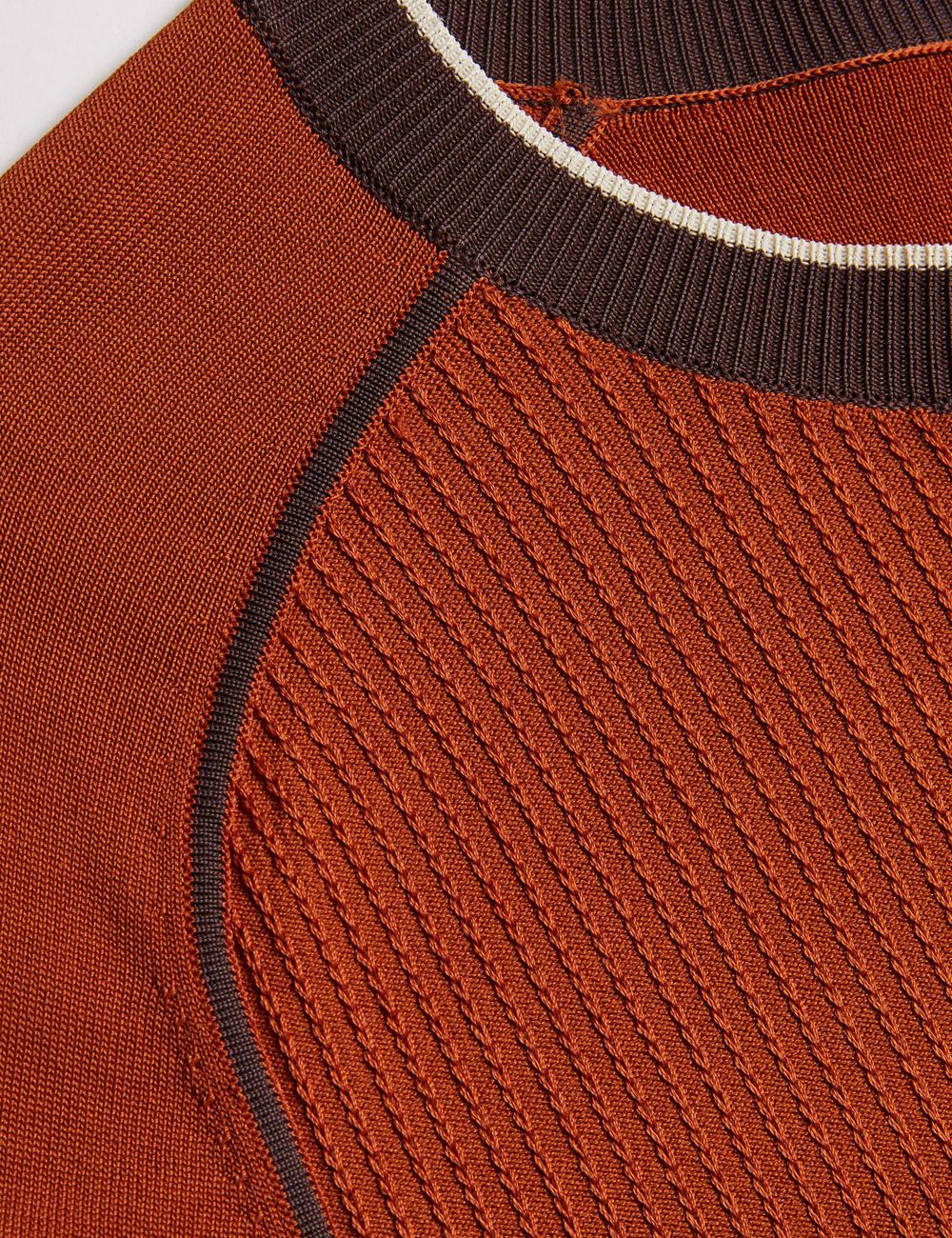 Ted Baker TOREZ - Long Sleeve Textured Knit Top Men Jumpers Brown | Malaysia  8392-QZRIU