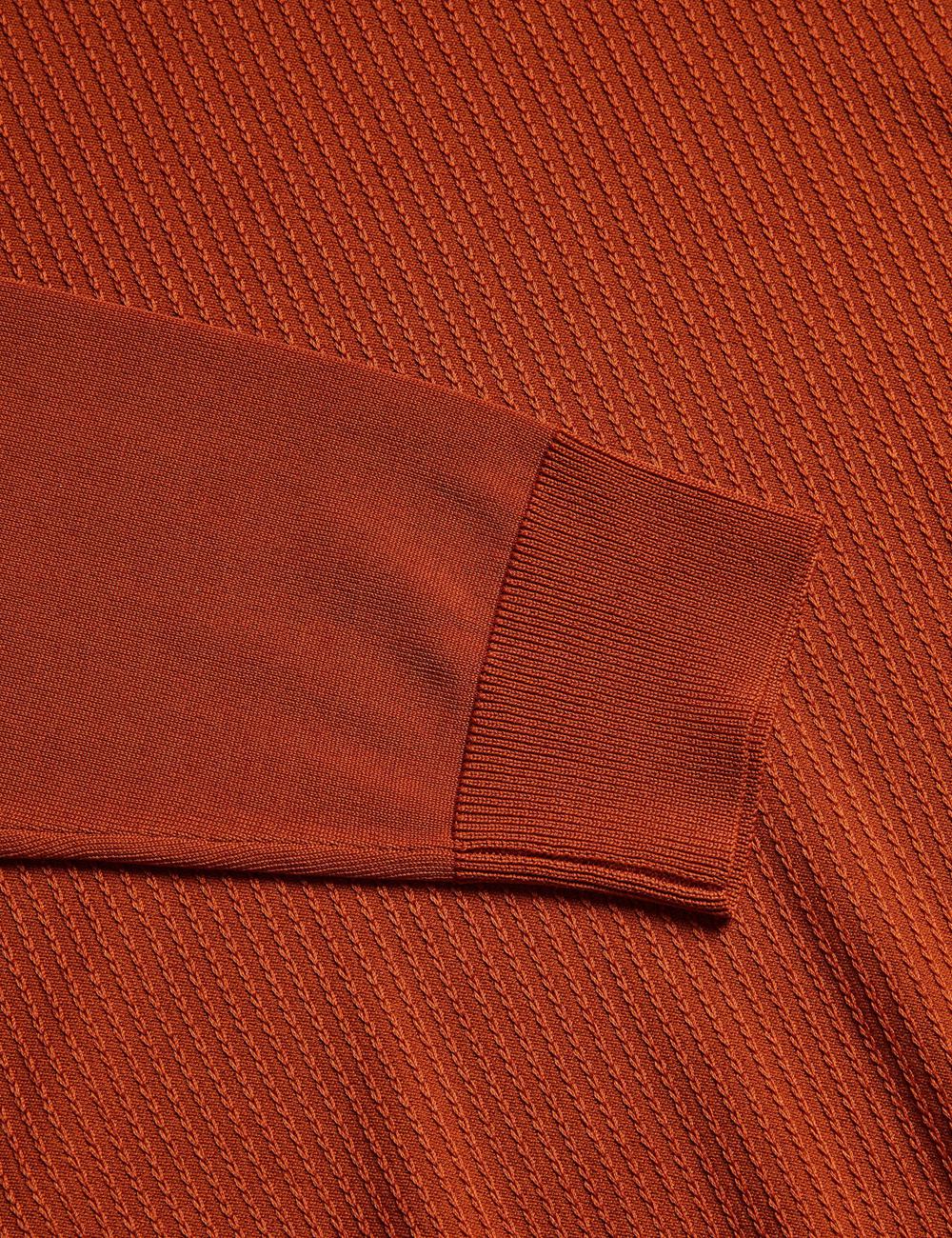 Ted Baker TOREZ - Long Sleeve Textured Knit Top Men Jumpers Brown | Malaysia  8392-QZRIU