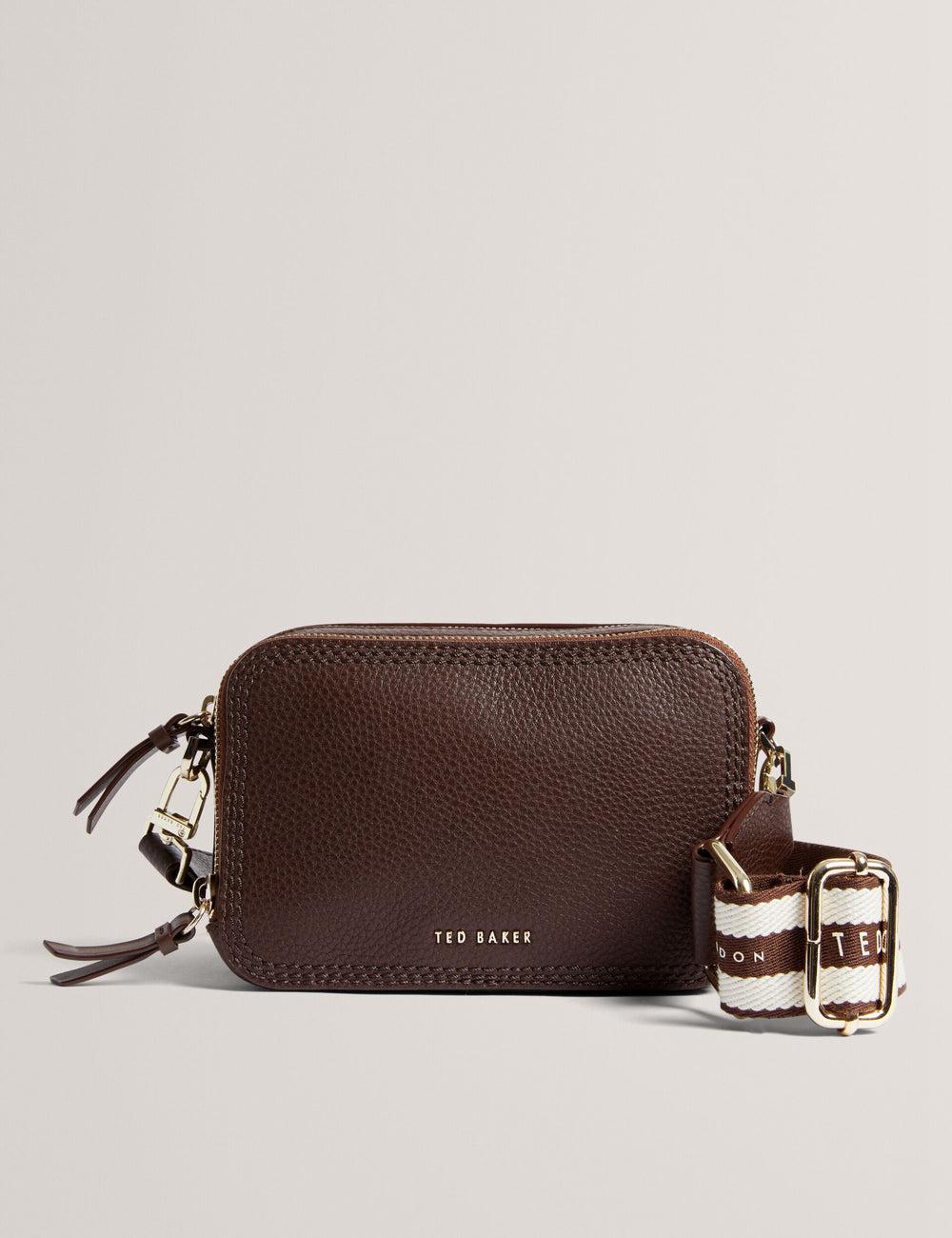 Ted Baker WILLSA - Branded Webbing Mini Leather Camera Women Camera Bag Brown | Malaysia  2849-BJEIX