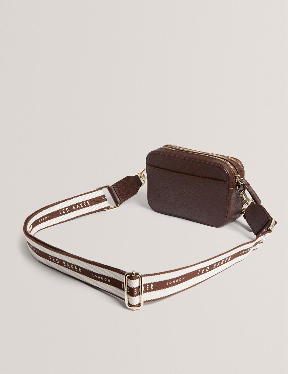 Ted Baker WILLSA - Branded Webbing Mini Leather Camera Women Camera Bag Brown | Malaysia  2849-BJEIX