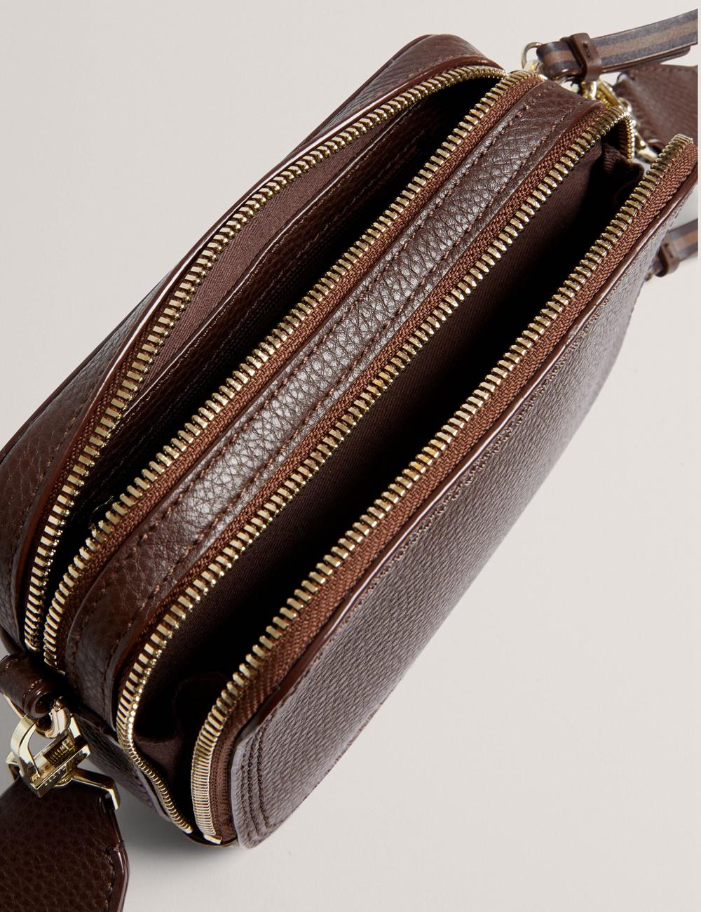 Ted Baker WILLSA - Branded Webbing Mini Leather Camera Women Camera Bag Brown | Malaysia  2849-BJEIX
